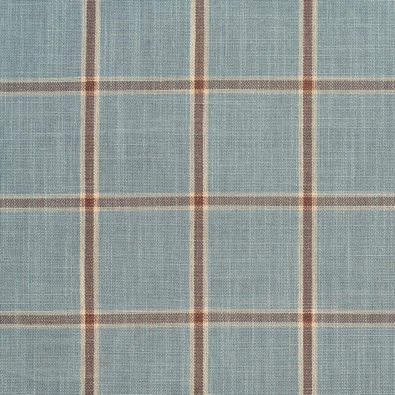 Blue Plaid Linen Look Woven Pattern Upholstery Fabric by The Yard - SKU: Holly Cornflower